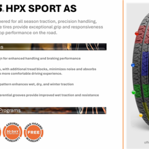 245/45ZR19 PEGASUS HPS SPORT A/S 102 XL 420 AA A 50K + ROAD HAZARD